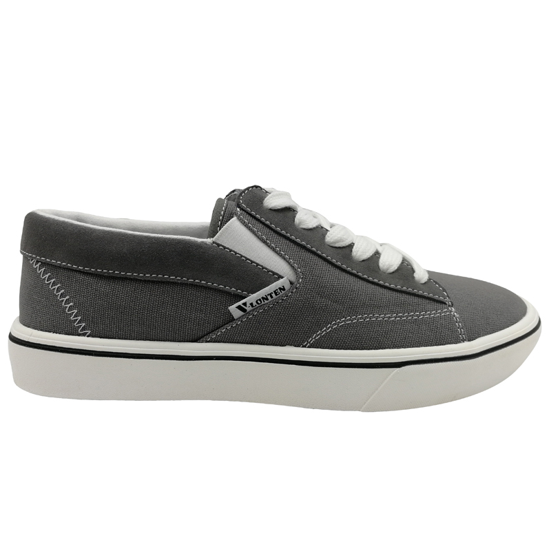 Man Casual Shoes Canvas Street Walking Trainers Grey