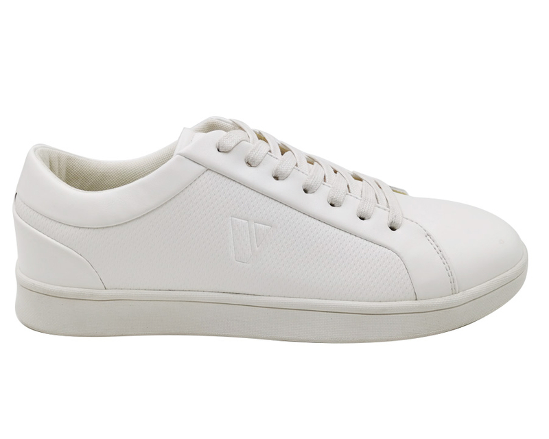 Man Board Shoes Classic PU Leather Shoes Street Walking Trainers White