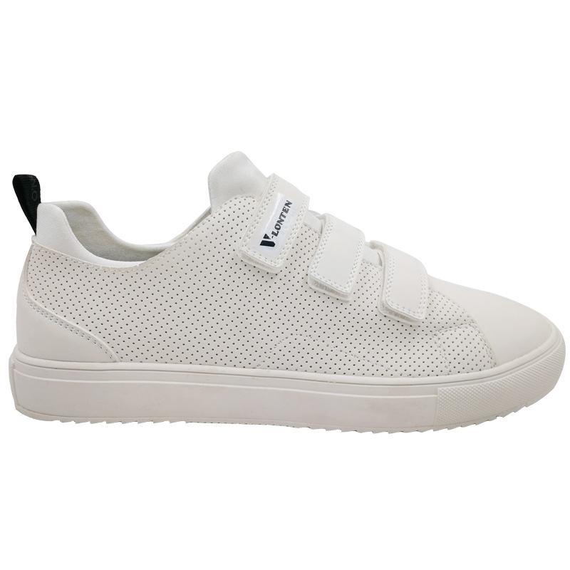 Man Board Shoes High Quality Breathable Comfortable Velcro Shoes White