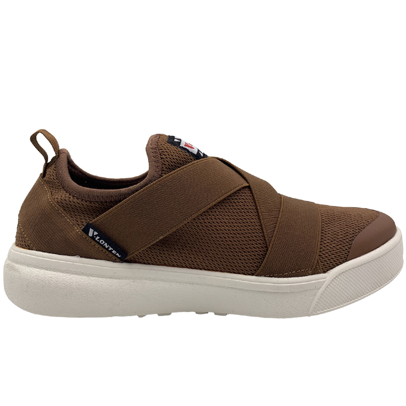 Man Sneaker Shoes Slip On Breathable Knit Shoes Brown