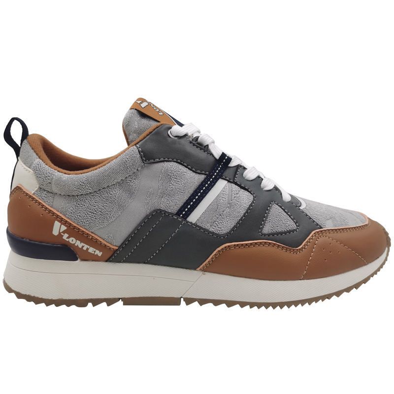 Man Sneaker Shoes Classic Anti Slip FW Season Shoes Grey Brown